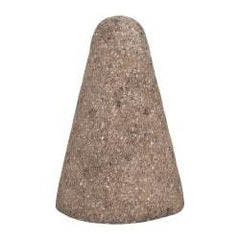 Norton - Type 17R, 2" Max Diam, 3" Head Thickness, 20 Grit Round Tip Cone - Zirconia Alumina, Very Coarse Grade, 5/8-11 Shank Thread - Americas Industrial Supply