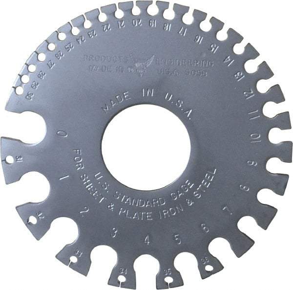 PEC Tools - #36 Steel Wire and Sheet Metal Gage - Use with Uncoated Sheet and Plate Iron and Steel - Americas Industrial Supply