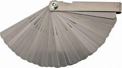 Value Collection - 26 Piece, 0.0015 to 0.025" Thick, Feeler Gage Set - 3" Leaf Length, 1/2" Wide, Tempered Steel - Americas Industrial Supply