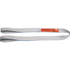 Eye & Eye Sling: 2' Long, 0.8 Ton Vertical 1 Leg, Silver & Blue