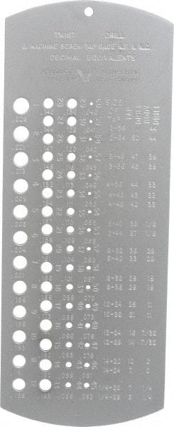 PEC Tools - #60 Wire to #1 Wire Hole Size Drill Gage - 60 Holes - Americas Industrial Supply