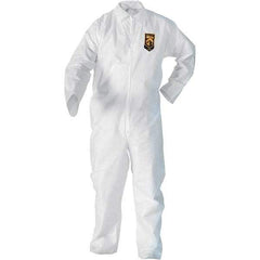 KleenGuard - Size 3XL SMS General Purpose Coveralls - White, Zipper Closure, Open Cuffs, Open Ankles, Serged Seams - Americas Industrial Supply