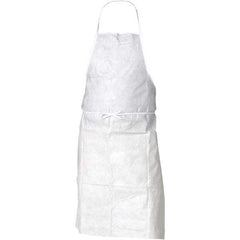 KleenGuard - 28" Wide x 40" Long Bib Apron - SMMMS, White, Resists Dry Particles - Americas Industrial Supply
