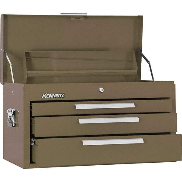 Kennedy - 3 Drawer Tool Chest - 26-1/8" Wide x 12-1/8" Deep x 14-3/4" High, Steel, Brown - Americas Industrial Supply
