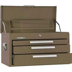 Kennedy - 3 Drawer Tool Chest - 26-1/8" Wide x 12-1/8" Deep x 14-3/4" High, Steel, Brown - Americas Industrial Supply