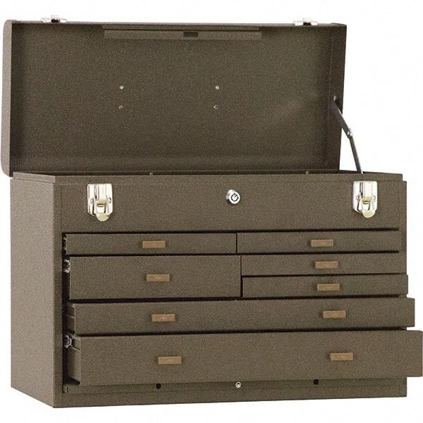 Kennedy - 7 Drawer Tool Chest - 20-1/8" Wide x 8-1/2" Deep x 13-5/8" High, Steel, Brown - Americas Industrial Supply