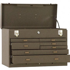 Kennedy - 7 Drawer Tool Chest - 20-1/8" Wide x 8-1/2" Deep x 13-5/8" High, Steel, Brown - Americas Industrial Supply