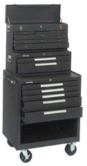 Kennedy - 15 Drawer, 3 Piece, Brown Steel Tool Storage System - 12-1/2 Inches Deep 9-1/2 Inches High 26.68 Inches Wide Base and 3 Inches Deep x 35 Inches High x 29 Inches Wide Roller Cabinet - Americas Industrial Supply