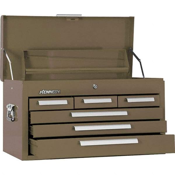 Kennedy - 6 Drawer Tool Chest - 26-1/8" Wide x 12-1/8" Deep x 14-3/4" High, Steel, Brown - Americas Industrial Supply
