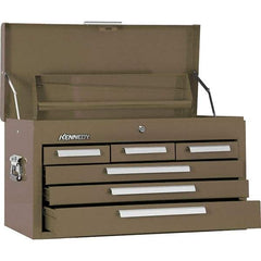 Kennedy - 6 Drawer Tool Chest - 26-1/8" Wide x 12-1/8" Deep x 14-3/4" High, Steel, Brown - Americas Industrial Supply