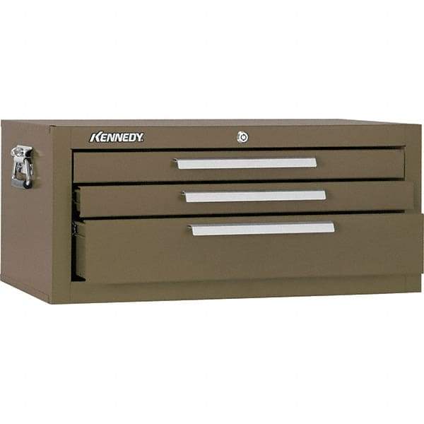 Kennedy - 3 Drawer Brown Drawer Chest Base - 26-5/8" Wide x 11-3/4" High x 12-1/2" Deep, Use with Models 263, 266, 360 Chests & 27", 29", 34" Roller Cabs - Americas Industrial Supply