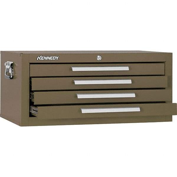 Kennedy - 4 Drawer Brown Drawer Chest Base - 26-3/4" Wide x 11-3/4" High x 12-1/2" Deep, Use with Models 263, 266, 360 Chests & 27", 29", 34" Roller Cabs - Americas Industrial Supply