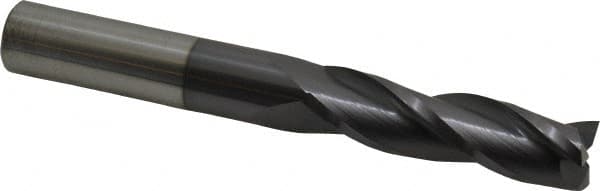 Atrax - 5/8", 2-1/4" LOC, 5/8" Shank Diam, 5" OAL, 3 Flute, Solid Carbide Square End Mill - Single End, AlTiN Finish, Spiral Flute, 30° Helix, Centercutting, Right Hand Cut - Americas Industrial Supply