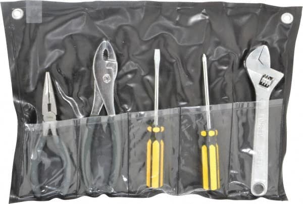 Value Collection - 5 Piece Mechanic's Tool Set - Comes in Tool Roll - Americas Industrial Supply