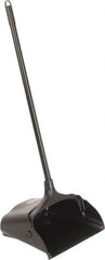 Rubbermaid - 11-1/4" Wide x 5" High Upright Dustpan - Plastic Body, 12-51/64" Handle, Black, with Wheels - Americas Industrial Supply