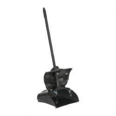 Rubbermaid - 11-1/4" Wide x 5" High Upright Dustpan - Plastic Body, 12-51/64" Handle, Black, with Wheels - Americas Industrial Supply