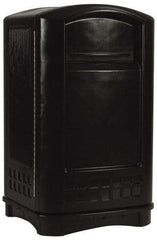 Rubbermaid - 50 Gal Black Rectangle Trash Can - Polyethylene, 42-1/8" High x 24-3/4" Long x 25-1/4" Wide - Americas Industrial Supply