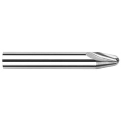 Harvey Tool - 10° per Side 0.08" Small End Diam 0.341" LOC 2-Flute Solid Carbide Tapered Ball End Mill - Exact Industrial Supply