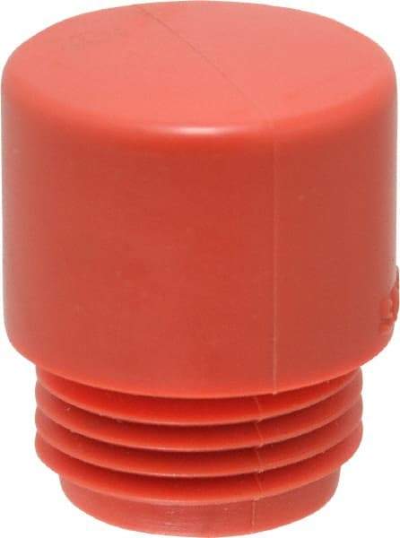 Made in USA - 7/8" Face Diam, Grade Medium, Red Hammer Tip/Face - Vinyl - Americas Industrial Supply