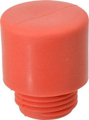 Made in USA - 1" Face Diam, Grade Medium, Red Hammer Tip/Face - Vinyl - Americas Industrial Supply