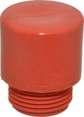 Made in USA - 1-1/4" Face Diam, Grade Medium, Red Hammer Tip/Face - Vinyl - Americas Industrial Supply