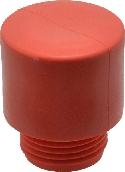 Made in USA - 1-1/2" Face Diam, Grade Medium, Red Hammer Tip/Face - Vinyl - Americas Industrial Supply