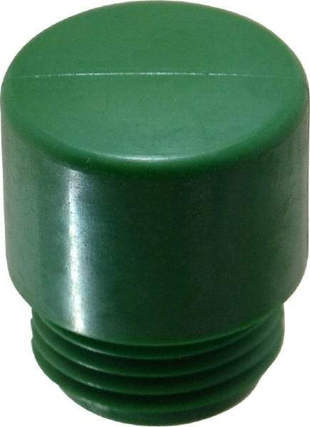 Made in USA - 7/8" Face Diam, Grade Hard, Green Hammer Tip/Face - Vinyl - Americas Industrial Supply