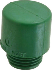 Made in USA - 1" Face Diam, Grade Hard, Green Hammer Tip/Face - Vinyl - Americas Industrial Supply