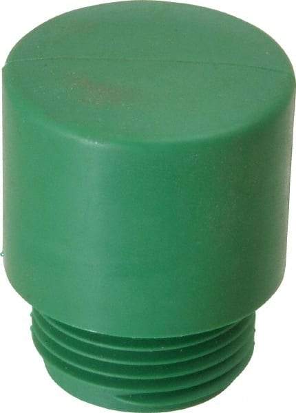 Made in USA - 1-1/4" Face Diam, Grade Hard, Green Hammer Tip/Face - Vinyl - Americas Industrial Supply