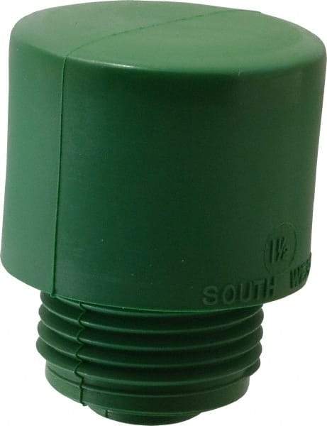 Made in USA - 1-1/2" Face Diam, Grade Hard, Green Hammer Tip/Face - Vinyl - Americas Industrial Supply