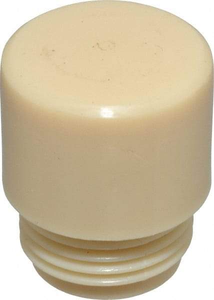 Made in USA - 7/8" Face Diam, Grade Tough, White Hammer Tip/Face - Nylon - Americas Industrial Supply