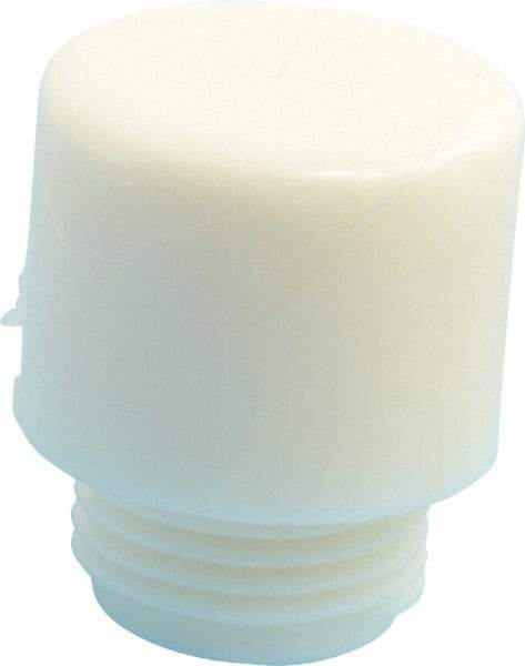 Made in USA - 1" Face Diam, Grade Tough, White Hammer Tip/Face - Nylon - Americas Industrial Supply