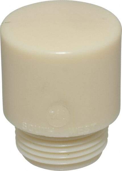 Made in USA - 1-1/4" Face Diam, Grade Tough, White Hammer Tip/Face - Nylon - Americas Industrial Supply