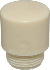 Made in USA - 1-1/4" Face Diam, Grade Tough, White Hammer Tip/Face - Nylon - Americas Industrial Supply