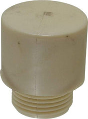 Made in USA - 1-1/2" Face Diam, Grade Tough, White Hammer Tip/Face - Nylon - Americas Industrial Supply