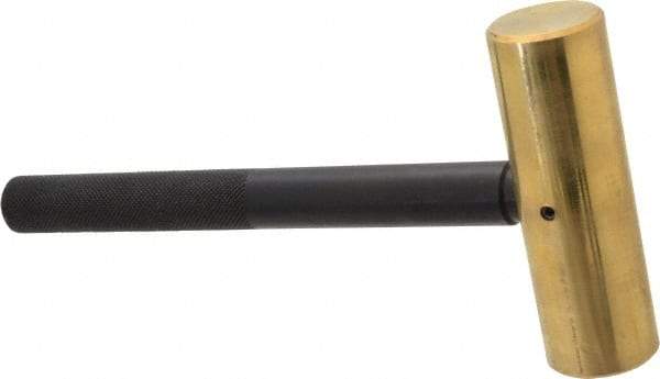 Value Collection - 4 Lb Nonsparking Brass Hammer - 11-3/8" OAL, 1-3/4" Face Diam, Aluminum Handle - Americas Industrial Supply