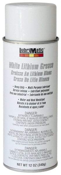 LubriMatic - 12 oz Aerosol Lithium General Purpose Grease - White, 290°F Max Temp, NLGIG 2, - Americas Industrial Supply
