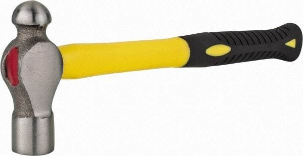 Value Collection - 1 Lb Head Forged Steel Ball Pein Hammer - Fiberglass Handle, 12-1/2" OAL, Fiberglass with Cushion Grip - Americas Industrial Supply