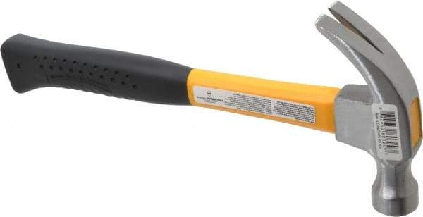 Value Collection - 1 Lb Head, Curved-Economy Hammer - 13" OAL, Fiberglass Handle with Grip - Americas Industrial Supply