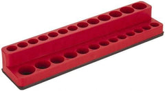Value Collection - 26 Piece Capacity Magnetic Deep & Shallow Socket Holder - 1/4" Drive, Red - Americas Industrial Supply