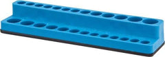 Value Collection - 26 Piece Capacity Magnetic Deep & Shallow Socket Holder - 1/4" Drive, Blue - Americas Industrial Supply