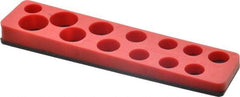 Value Collection - 13 Piece Capacity Magnetic Shallow Socket Holder - 3/8" Drive, Red - Americas Industrial Supply