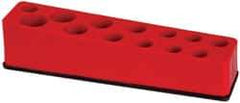 Value Collection - 13 Piece Capacity Magnetic Deep Socket Holder - 3/8" Drive, Red - Americas Industrial Supply
