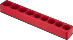 Value Collection - 9 Piece Capacity Magnetic Deep & Shallow Socket Holder - 1/2" Drive, Red - Americas Industrial Supply
