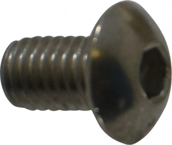 Value Collection - M5x0.80 Metric Coarse Hex Socket Drive, Button Screw - Grade 18-8 & Austenitic A2 Stainless Steel, Uncoated, Fully Threaded, 8mm Length Under Head - Americas Industrial Supply