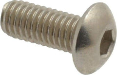 Value Collection - M5x0.80 Metric Coarse Hex Socket Drive, Button Screw - Grade 18-8 & Austenitic A2 Stainless Steel, Uncoated, Fully Threaded, 12mm Length Under Head - Americas Industrial Supply