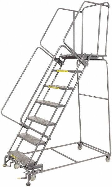 Ballymore - 103" 7 Step Ladder - 450 Lb Capacity, 70" Platform Height, 24" Base Width x 62" Depth, Heavy-Duty Serrated Grating - Americas Industrial Supply