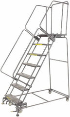 Ballymore - 103" 7 Step Ladder - 450 Lb Capacity, 70" Platform Height, 24" Base Width x 62" Depth, Heavy-Duty Serrated Grating - Americas Industrial Supply