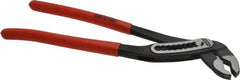 Knipex - 12" OAL, 2-3/4" Max Capacity, 9 Position Water Pump Tongue & Groove Pliers - Self-Gripping V-Jaws, Alligator Jaw Head, Plastic Dipped Handles - Americas Industrial Supply