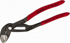 Knipex - 7-1/4" OAL, 1-1/2" Max Capacity, 18 Position Water Pump Tongue & Groove Pliers - Standard V-Jaws, Standard Head, Nonslip Plastic Handles - Americas Industrial Supply